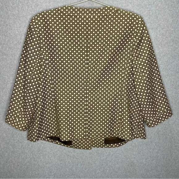 Talbots Woman Polka Dot Woven Geometric Pattern 3/4 Sleeve Cotton Blazer - Picture 6 of 7